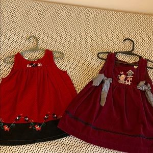 Lot of 2 Corduroy Jumpers 2T Vintage